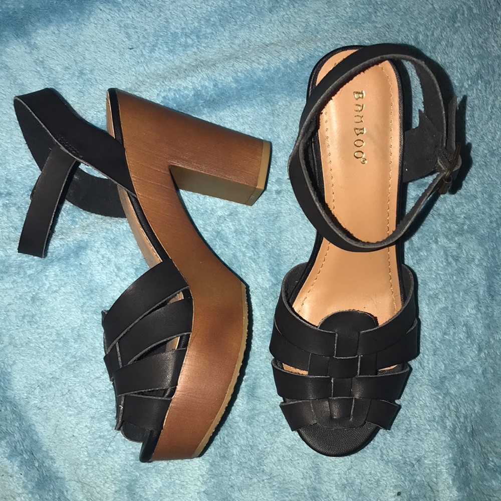 Chunky Open-Toe Heels